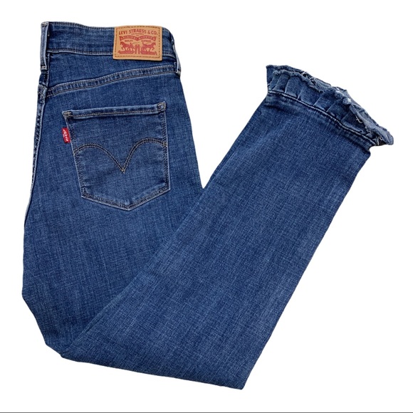 Levi's Denim - LEVI’S Mid Rise Skinny Jean Ruffle Hem Blue Size 6